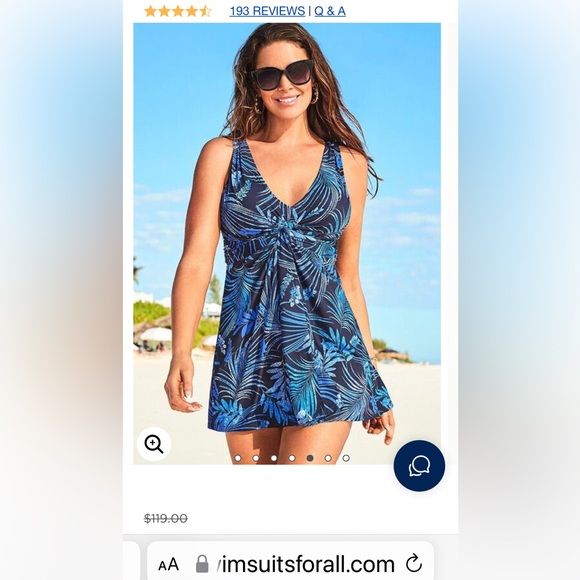 Swimsuit- new, one piece, flattering design, adjustable strap, tummy control - Picture 7 of 8